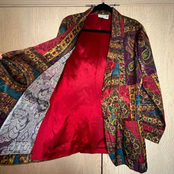 Danielle B 80s Oversized Multicolor Boyfriend Jacket - Picture 3 of 5